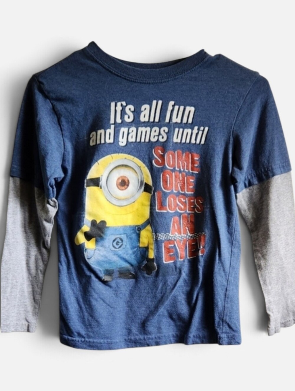 Youth- Despicable Me Minon Blue/Gray long sleeve shirt
